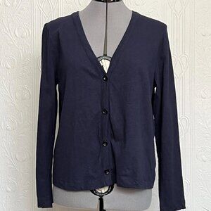 Never worn TOAST cotton hemp navy cardigan knit top size L Large (rather small)